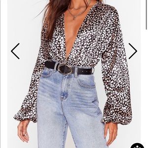 NWT NASTY GAL PLUNGING BODYSUIT
